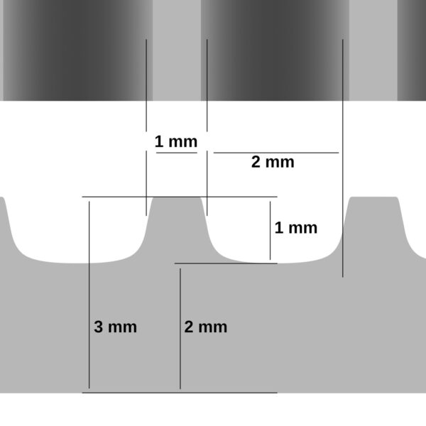 Gummimatten Meterware Feinriefen 3mm