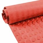 TPE Gummimatten Gummiläufer Noppen Meterware Rot geruchsarm Gummi Stärke: 3mm -100 cm Breit Rollenware