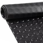 Gummimatten Meterware TPE Flachnoppen Schwarz Bodenbelag Stärke: 3mm -100 cm Breit Rollenware
