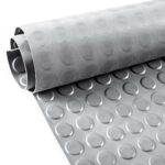 Gummimatten Meterware Gummi TPE Flachnoppen Grau Bodenbelag Gummiläufer Stärke: 3mm -100 cm Breit Rollenware