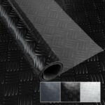 PVC Bodenbelag Meterware Dionis Antirutschmatte Vinylboden geruchslos Riffelblech Schwarz / Silber / Anthrazit Stärke: 1,5mm | Breite 100cm
