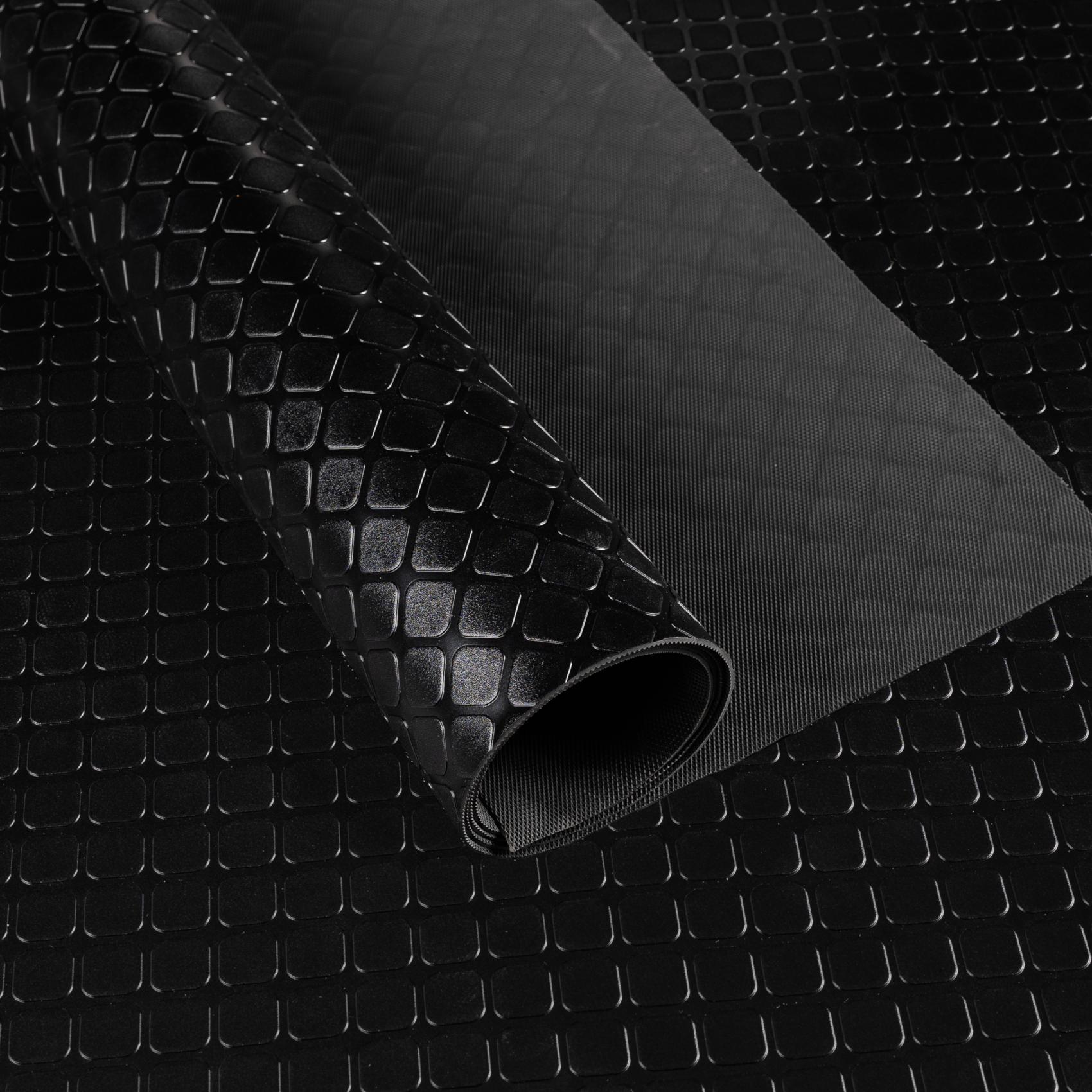 PVC Bodenbelag Meterware Antirutschmatte Vinylboden Dionis geruchslos Karo Schwarz / Silber / Anthrazit Stärke: 1,5mm | Breite 100cm Schwarz 100x100cm