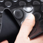 Gummimatte Meterware SBR Noppen Gummi Bodenbelag Schwarz Stärke: 3mm 100 cm Gummiplatten