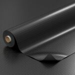 PVC-Bodenbelag Vinylboden Meterware Noppenbelag Noppe Schwarz Stärke 1mm | Breite 140cm