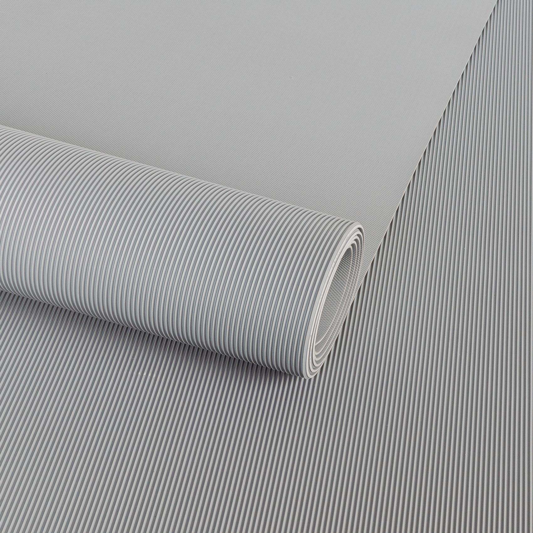 Gummimatten Meterware TPE Gummiläufer Bodenbelag Feinriefen Grau 3mm -100 cm Breit Rollenware 100x100cm