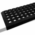 Gummi Stufenmatte mit Winkelkante Ringgummi Muster Drainage Treppenstuffen Antirutschmatte 75x25x3cm