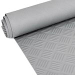 TPE Gummimatten Meterware Grau Gummiläufer Riffelblechoptik geruchsarm Gummi Stärke: 3mm -100 cm Breit Rollenware