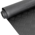 TPE Gummimatten Meterware Schwarz Bodenbelag Riffelblechmatte geruchsarm Gummi Stärke: 3mm -100 cm Breit Rollenware
