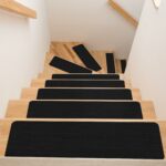 Stufenmatte Treppenteppich Treppenstufen Teppich Treppenstufenmatte Schwarz 21 Größen