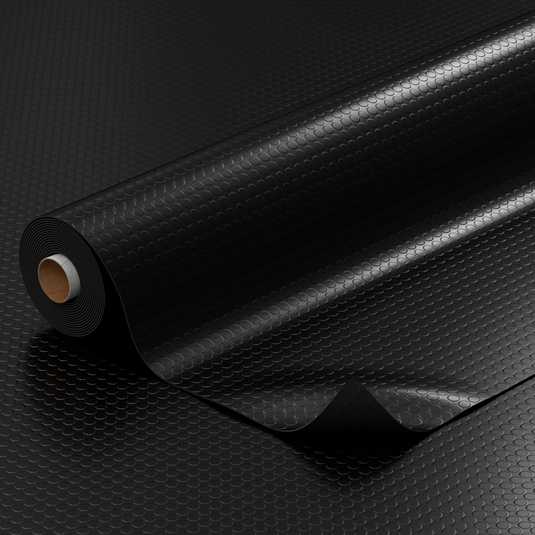 PVC-Bodenbelag Vinyl Boden Meterware Noppenmatte Noppen 1mm Schwarz Breite 100cm 130x100cm