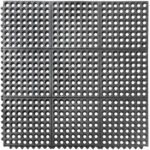 Ringgummimatte Schmutzfangmatte Gummimatte Wabenmatte mit Verbinder 90x90cm Schwarz