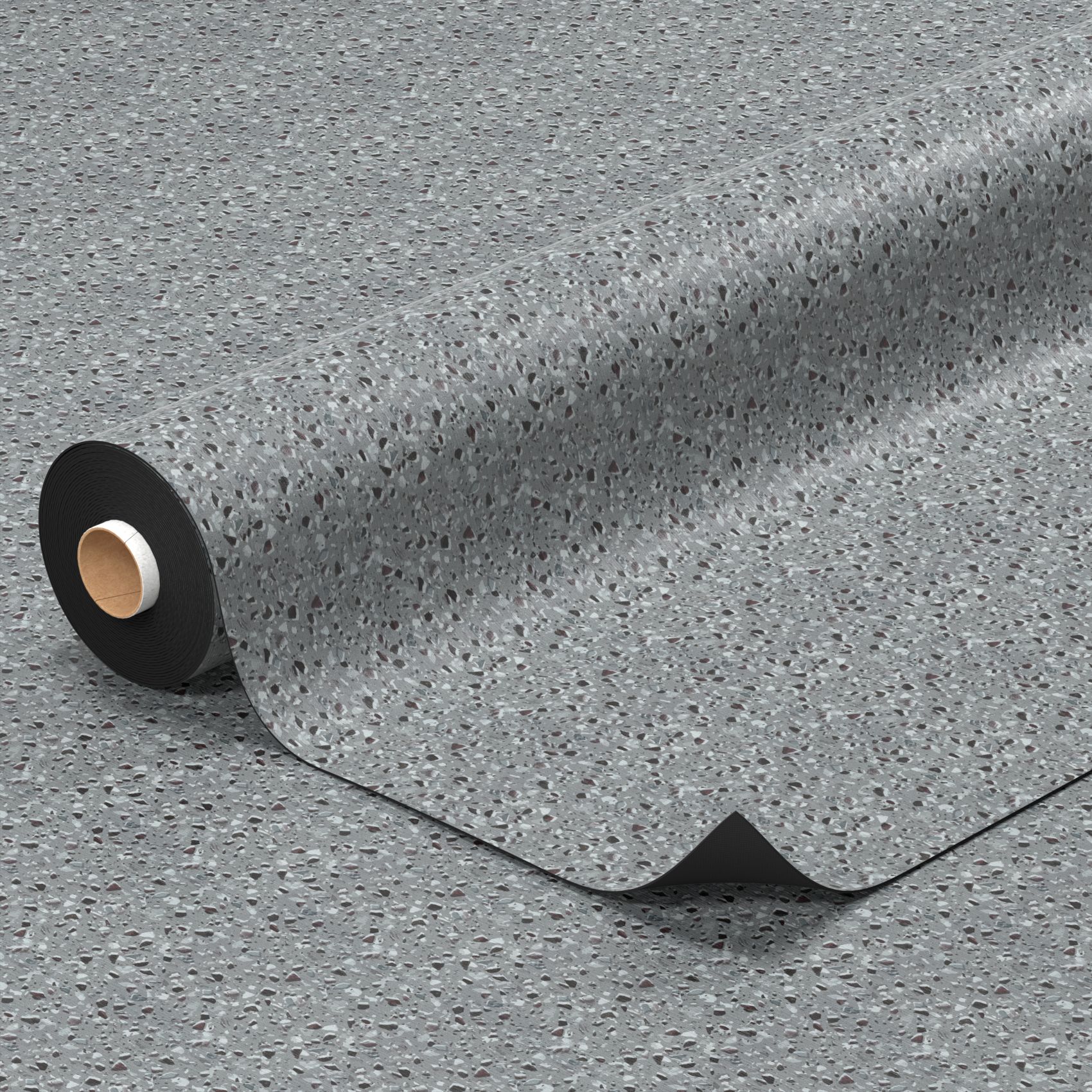 PVC Bodenbelag Vinylboden Meterware PVC Boden Terrazo Grau Breite 140cm 100 x 140 cm